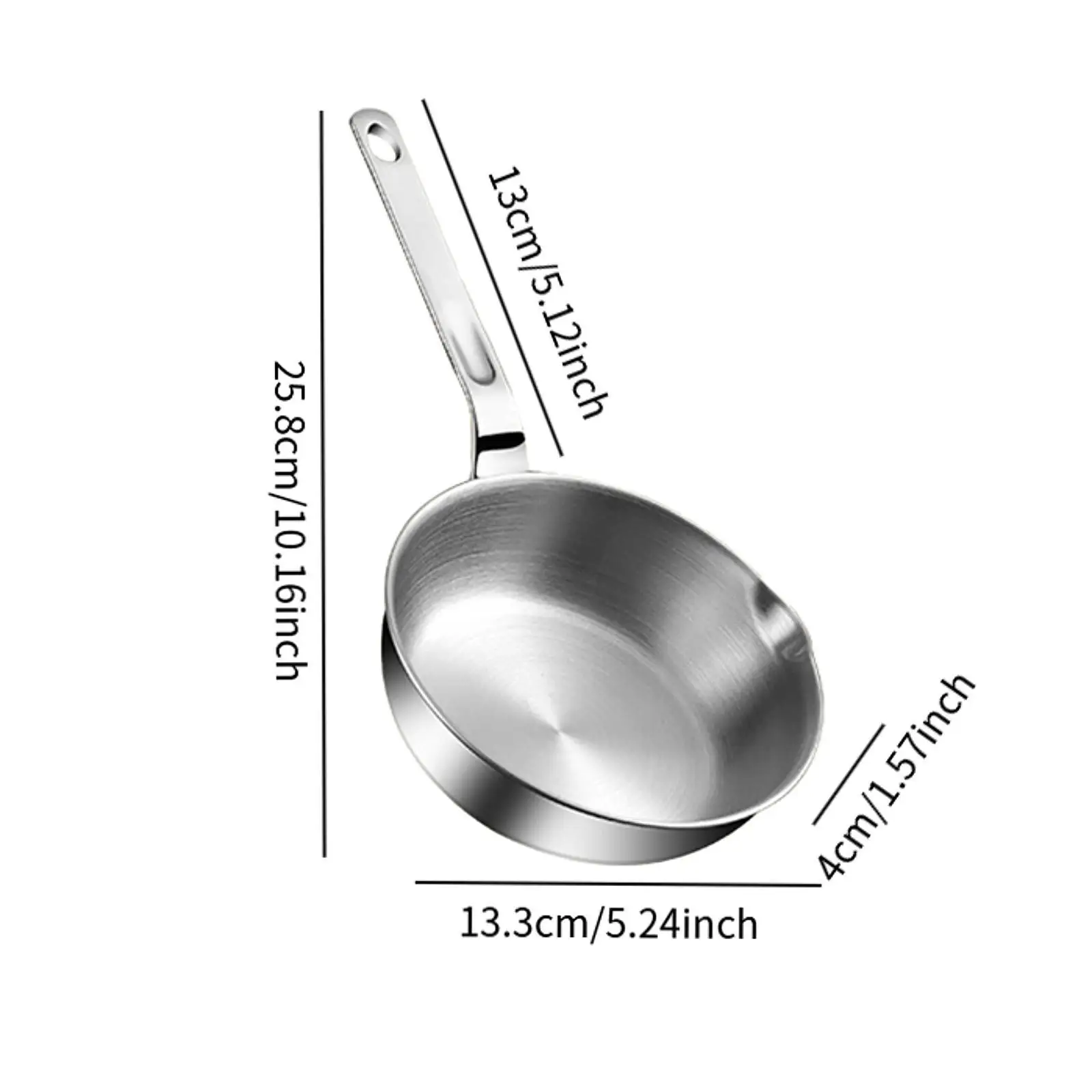Stainless Steel Frying Pan with Long Handle Cooking Eggs Sandwich Fried Steak Pot for All Stovetops Gas Home Stoves Kitchen Stainless Steel Frying Pan with Long Handle Cooking Eggs Sandwich Fried Steak Pot for All Stovetops Gas Home Stoves Kitchen