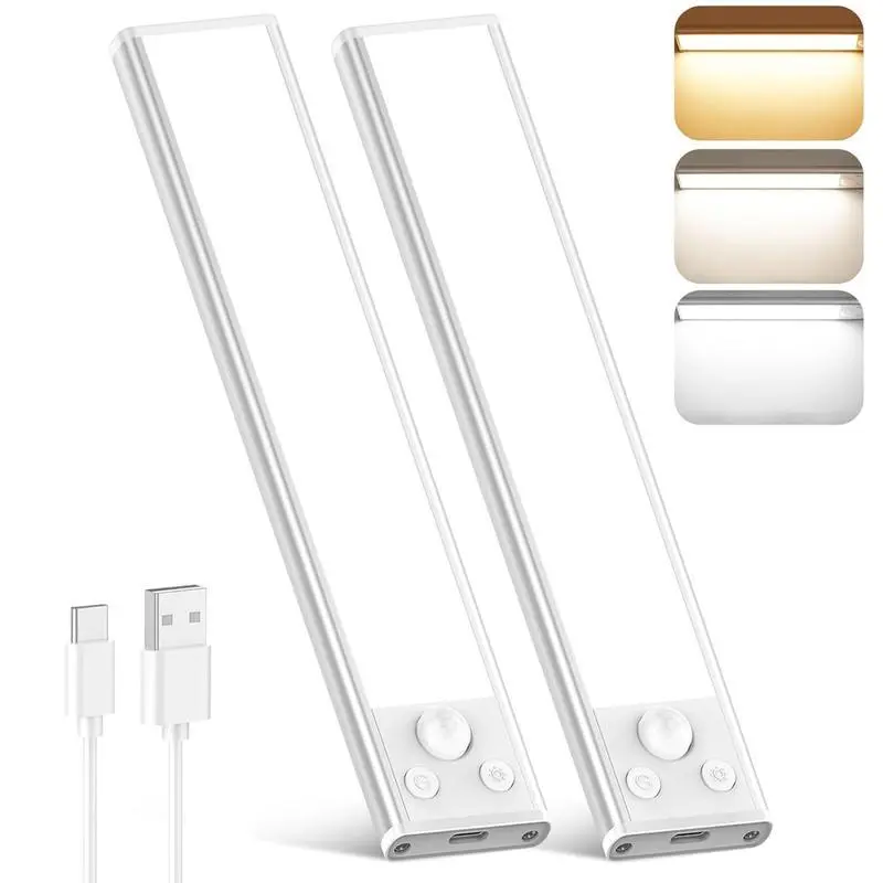 Motion Sensor Under Cabinet Lights – Ultra-Slim USB-C Rechargeable LED Bars