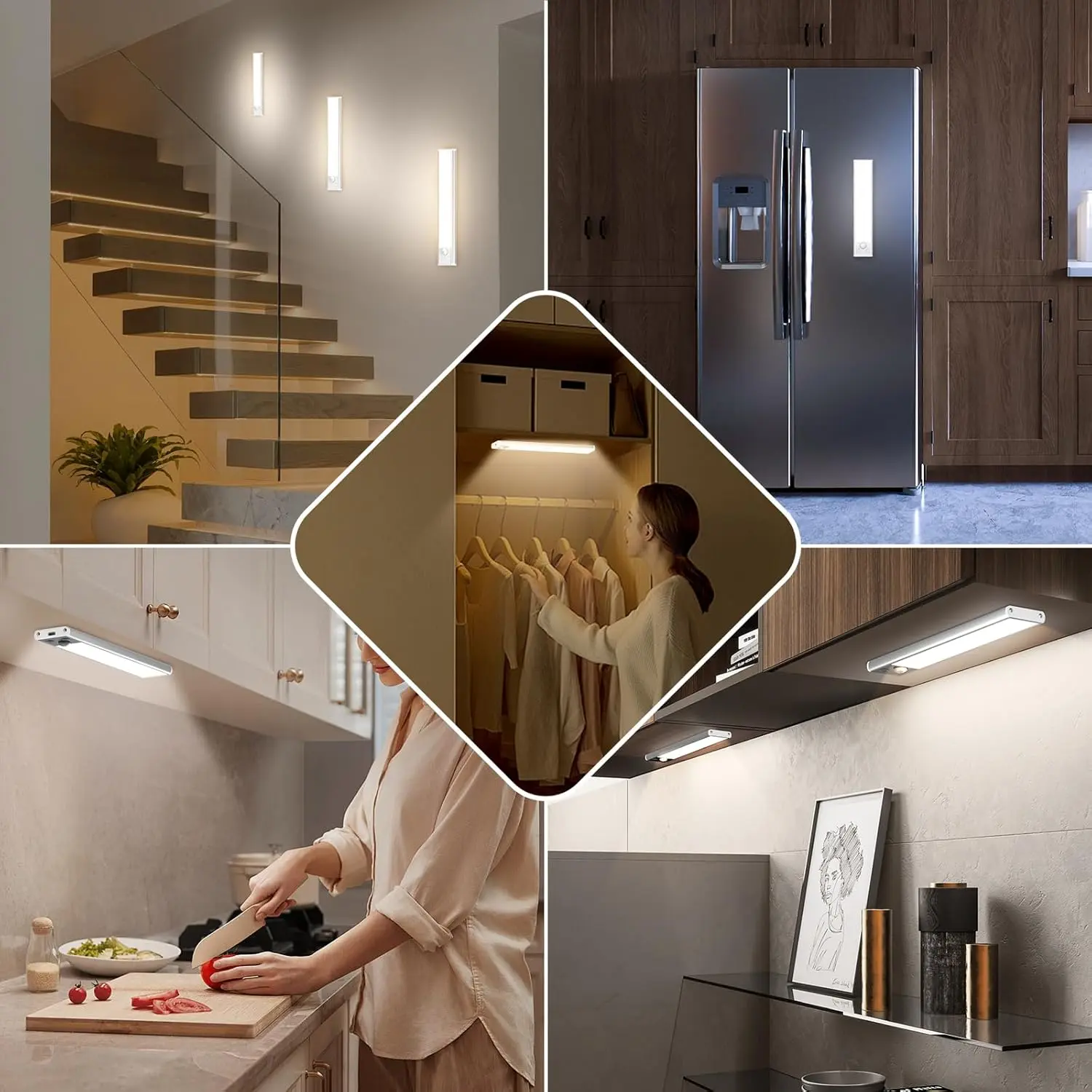 Motion Sensor Under Cabinet Lights – Ultra-Slim USB-C Rechargeable LED Bars