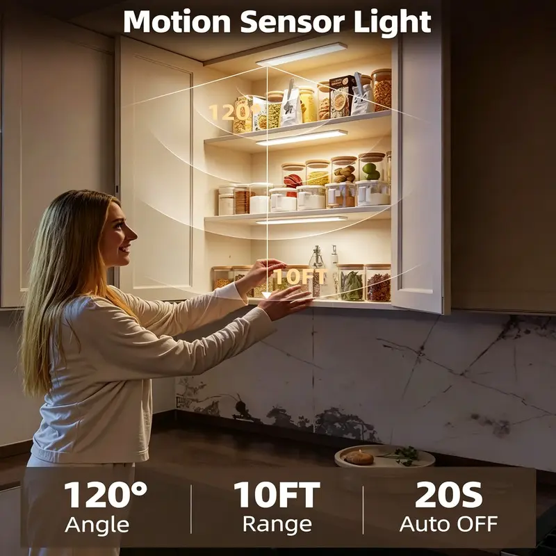 Motion Sensor Under Cabinet Lights – Ultra-Slim USB-C Rechargeable LED Bars