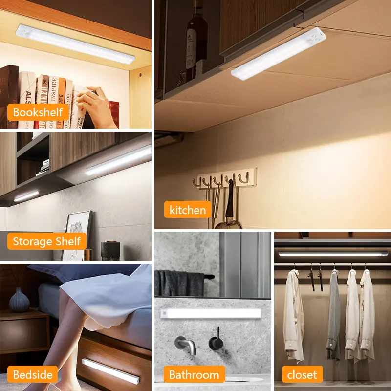 Motion Sensor Under Cabinet Lights – Ultra-Slim USB-C Rechargeable LED Bars