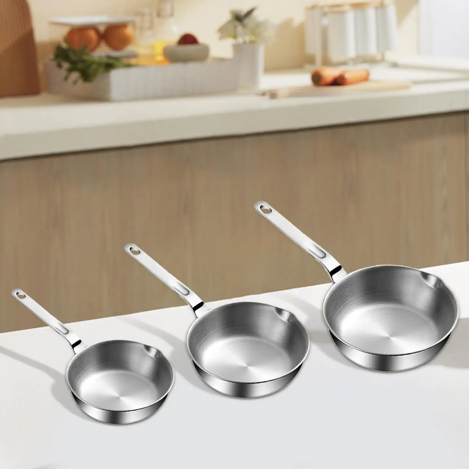 Stainless Steel Frying Pan with Long Handle Cooking Eggs Sandwich Fried Steak Pot for All Stovetops Gas Home Stoves Kitchen Stainless Steel Frying Pan with Long Handle Cooking Eggs Sandwich Fried Steak Pot for All Stovetops Gas Home Stoves Kitchen