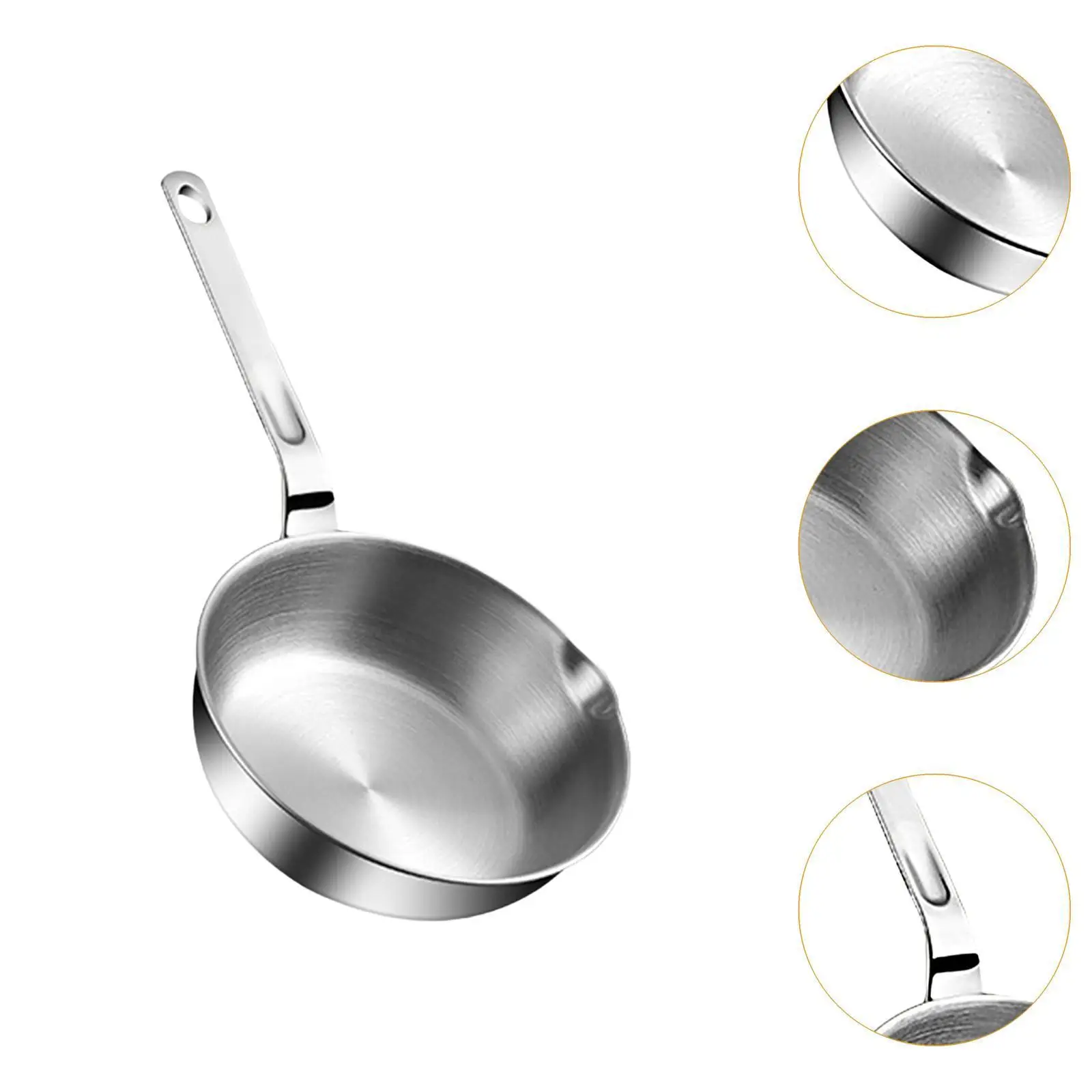 Stainless Steel Frying Pan with Long Handle Cooking Eggs Sandwich Fried Steak Pot for All Stovetops Gas Home Stoves Kitchen Stainless Steel Frying Pan with Long Handle Cooking Eggs Sandwich Fried Steak Pot for All Stovetops Gas Home Stoves Kitchen