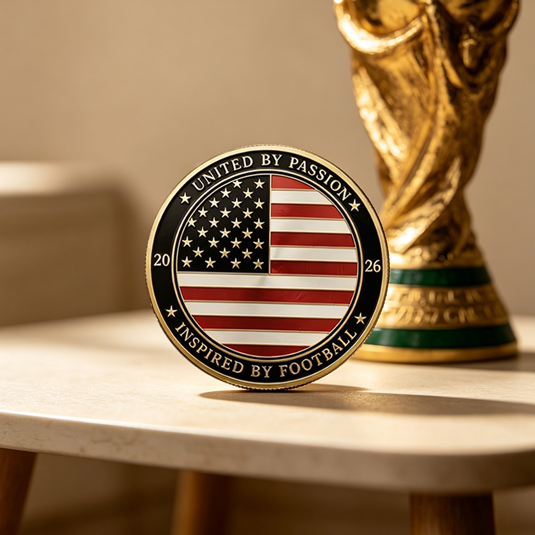 ⚽ World Cup 2026 Commemorative Coin – USA • Canada • Mexico Edition