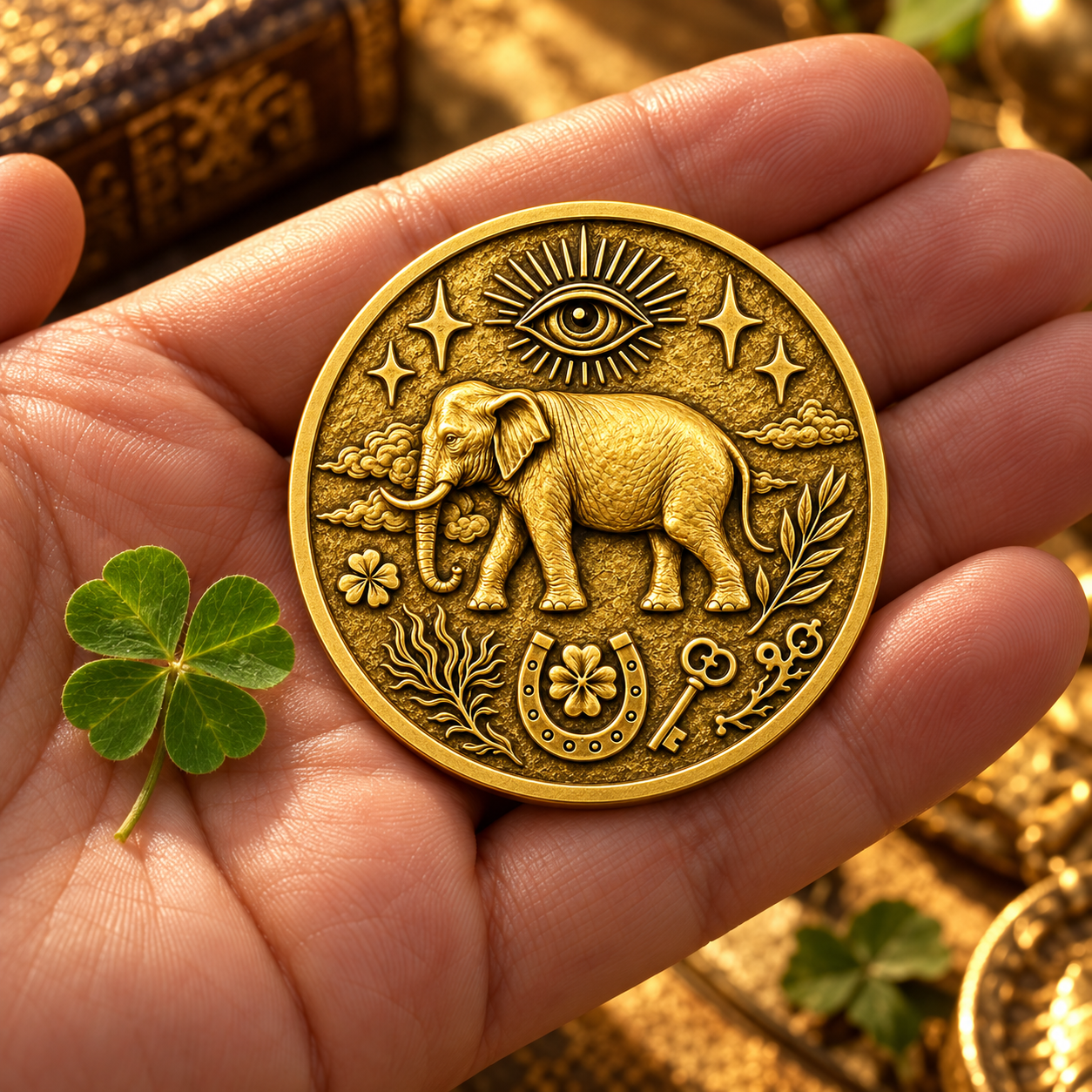 3D Lucky Elephant & 777 Fortune Coin – Align With Luck, Find Your Destiny 🍀