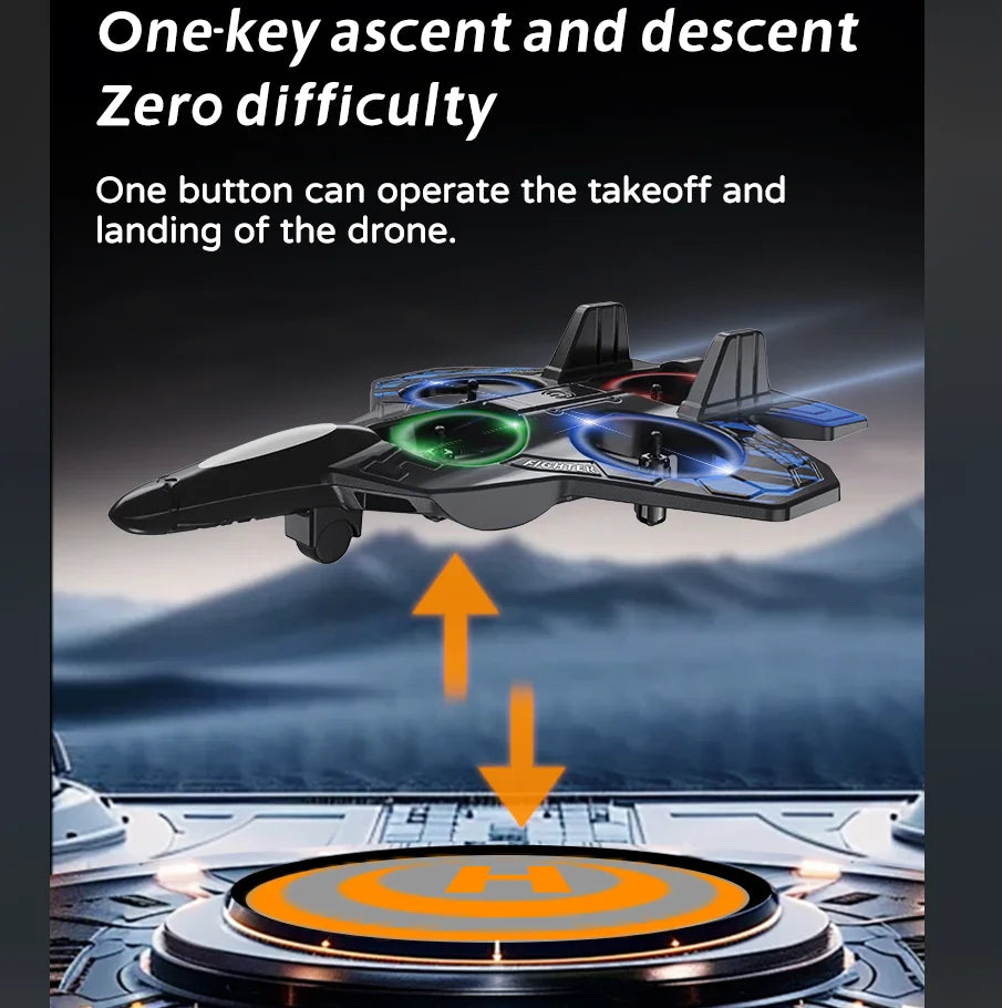 One-button ascent and descent flight demonstration for L101 RC fighter jet