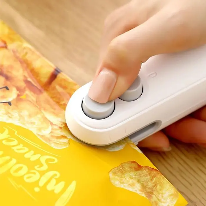 Mini snack bag sealing machine,2 in 1 heat USB rechargeable snack bag selaer