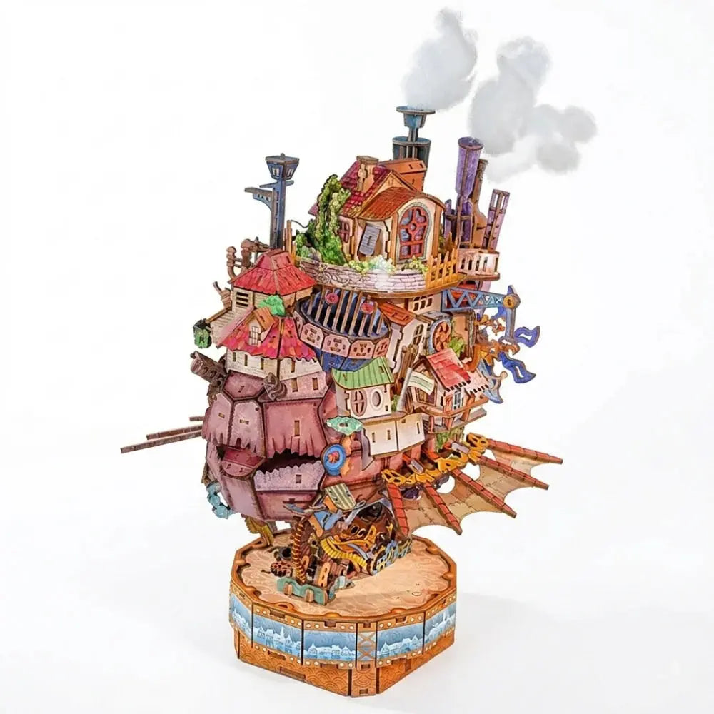 Motorized Walking Castle Mechanical 3D Wooden Puzzle Kit