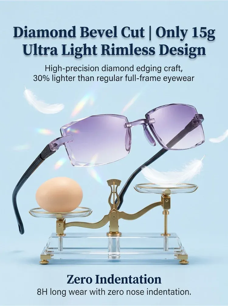 [Regain Your Youthful Vision] Smart Zoom Diamond-Cut Reading Glasses（Zoom range: 100-250°，Non-photochromic）