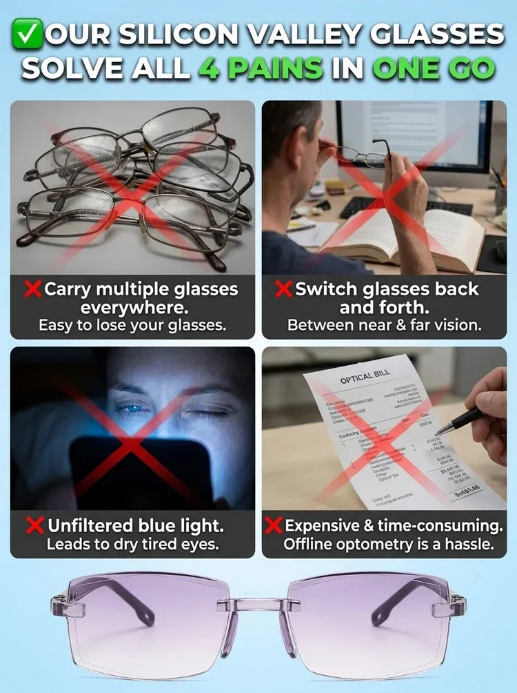 [Regain Your Youthful Vision] Smart Zoom Diamond-Cut Reading Glasses（Zoom range: 100-250°，Non-photochromic）