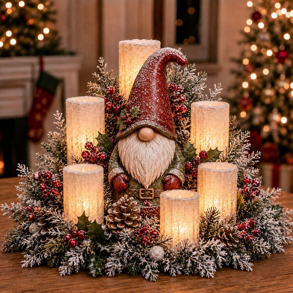 🔥Hot Sale🔥 - 🌲Christmas Lighted Centerpiece with Flameless Candle Glow