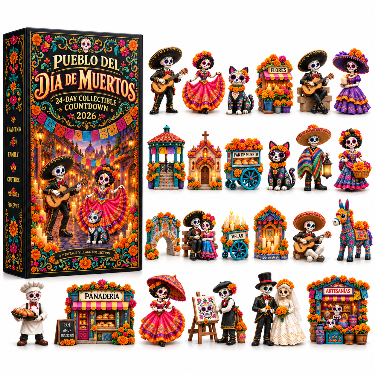 💀 Día de Muertos 2026 – 24-Day Miniature Countdown 🌼