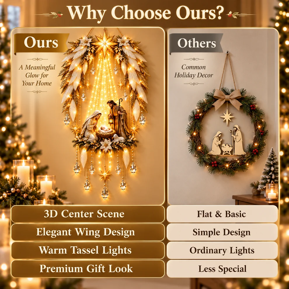 ✨Last Day 49% OFF✨✝️ Bethlehem Star of Faith – Lighted Nativity Wall Decor
