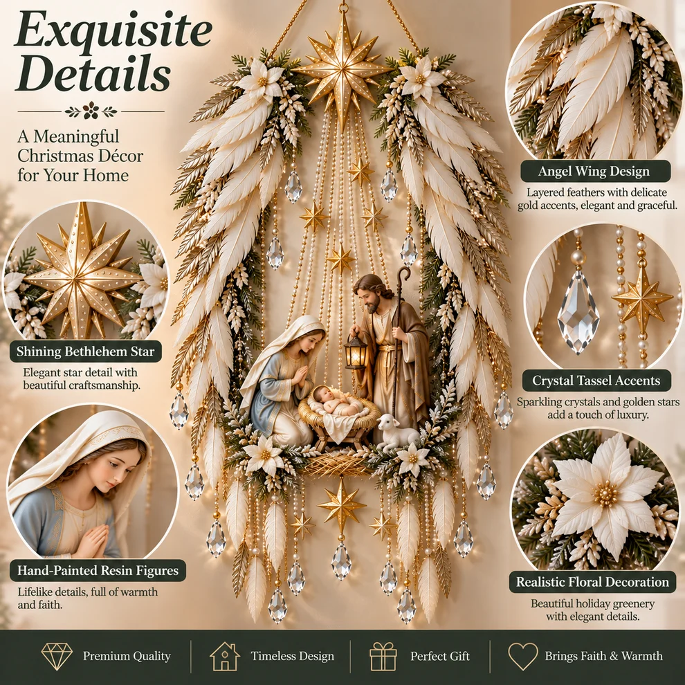 ✨Last Day 49% OFF✨✝️ Bethlehem Star of Faith – Lighted Nativity Wall Decor