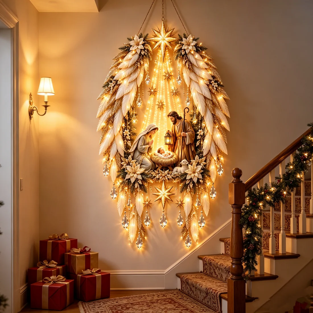 ✨Last Day 49% OFF✨✝️ Bethlehem Star of Faith – Lighted Nativity Wall Decor