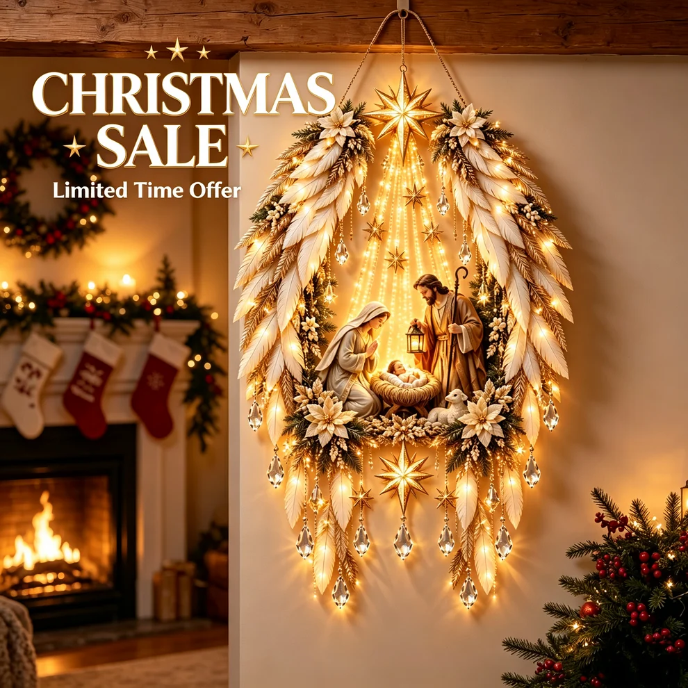 ✨Last Day 49% OFF✨✝️ Bethlehem Star of Faith – Lighted Nativity Wall Decor