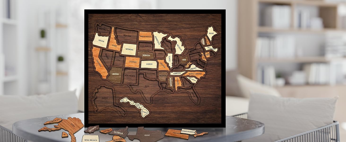 【Camdoor】Map Puzzle, Wooden USA Travel Map Puzzle, Anniversary Gift,Geography puzzle for kids, or Couples and FamiliPerfect Fes Gift, Record Your Journeys, Memory Maker, Home Decor, Travel tracker wall art, Analogue Bag, Unique gifts for travelers 【Camdoor】Map Puzzle, Wooden USA Travel Map Puzzle, Anniversary Gift,Geography puzzle for kids, or Couples and FamiliPerfect Fes Gift, Record Your Journeys, Memory Maker, Home Decor, Travel tracker wall art, Analogue Bag, Unique gifts for travelers