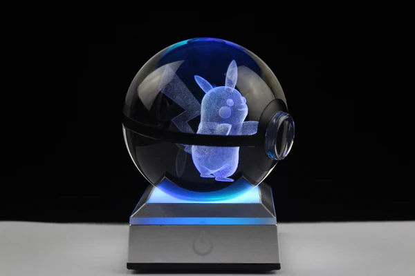 Large Crystal Pokeball – Fantasy Glow Collectible Orb✨🔮