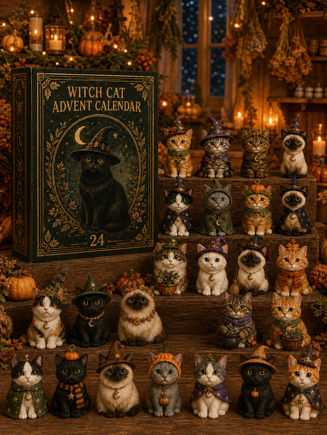 🎄 2026 Cat Advent Calendar – 24 Christmas Cat Charms 🐱✨