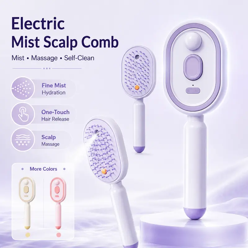 Electric Air Cushion Hair Brush – Anti-Tangle, Anti-Static & Volumizing Scalp Massager
