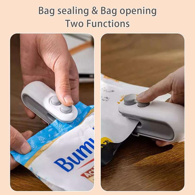 Mini snack bag sealing machine,2 in 1 heat USB rechargeable snack bag selaer