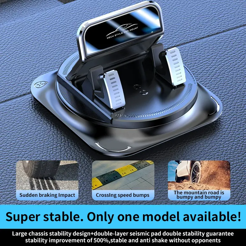 🔥 Ultra Stable 360° Car Phone Mount – One-Hand Operation, Anti-Shake & Road-Ready Stability Upgrad