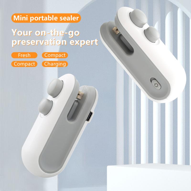 Mini snack bag sealing machine,2 in 1 heat USB rechargeable snack bag selaer