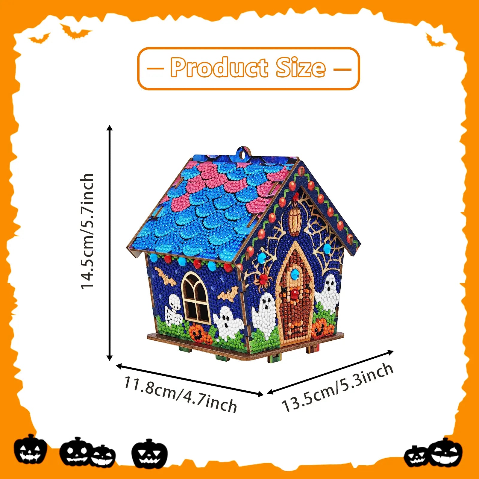 Pumpkin Haunted House 3D Wooden Diamond Art Kit