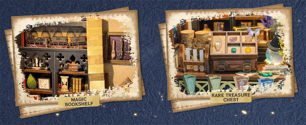 Miniature bookshelf and treasure display