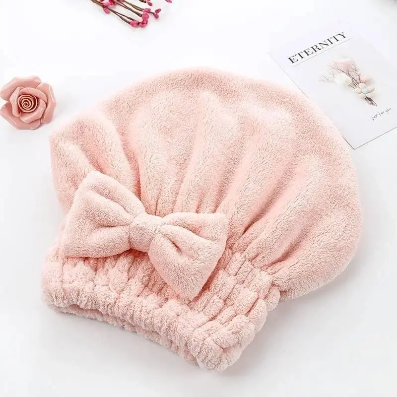 Women's 2-Piece/4-Piece Hair Care Set – Ultra-Absorbent Shower & Hair Drying Caps with Bow Design