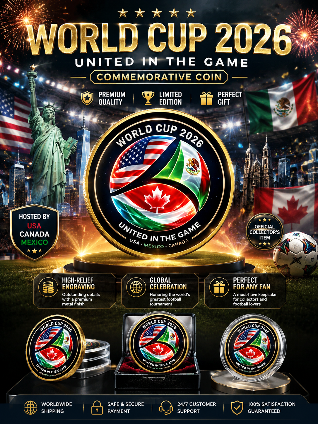⚽ World Cup 2026 “United In The Game” Commemorative Coin