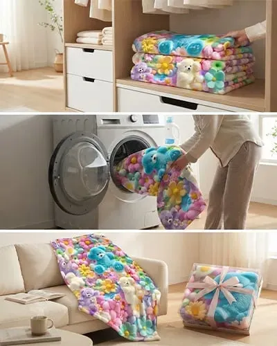 Decorative throw blanket in a cozy room