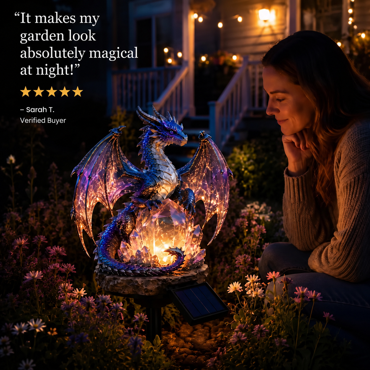 🐉✨ Solar Dragon Crystal Garden Light – Glowing Outdoor Fantasy Decoration with Solar Panel ☀️🌿