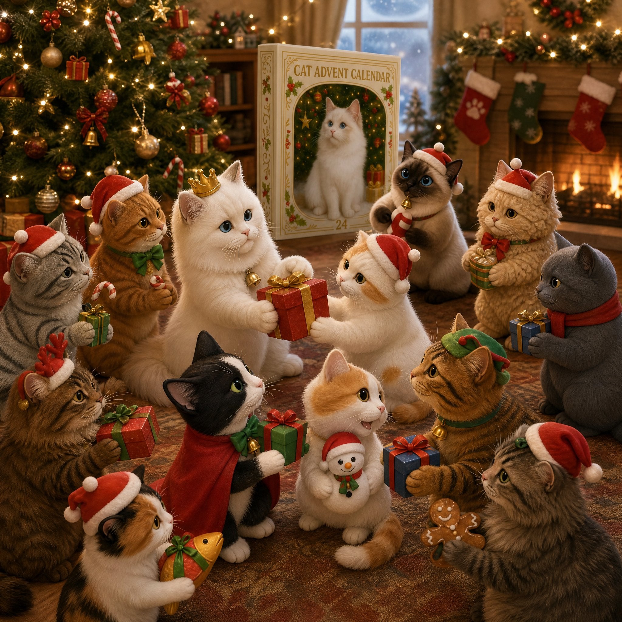 🎄 2026 Cat Advent Calendar – 24 Christmas Cat Charms 🐱✨