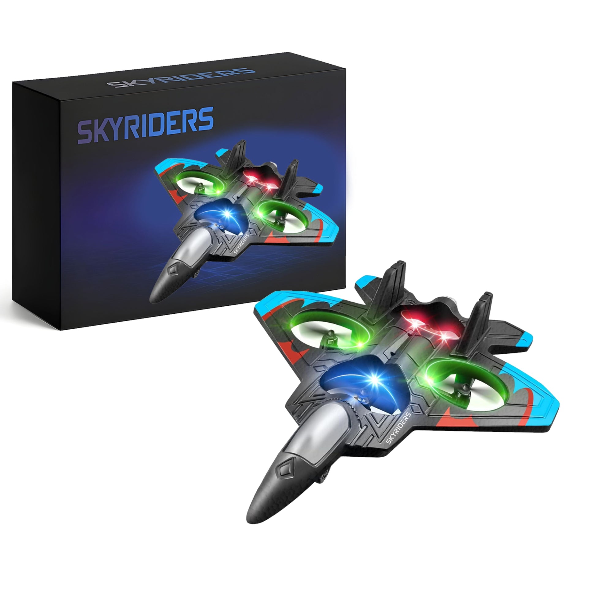 Four-fan LED remote-control fighter jet and presentation box