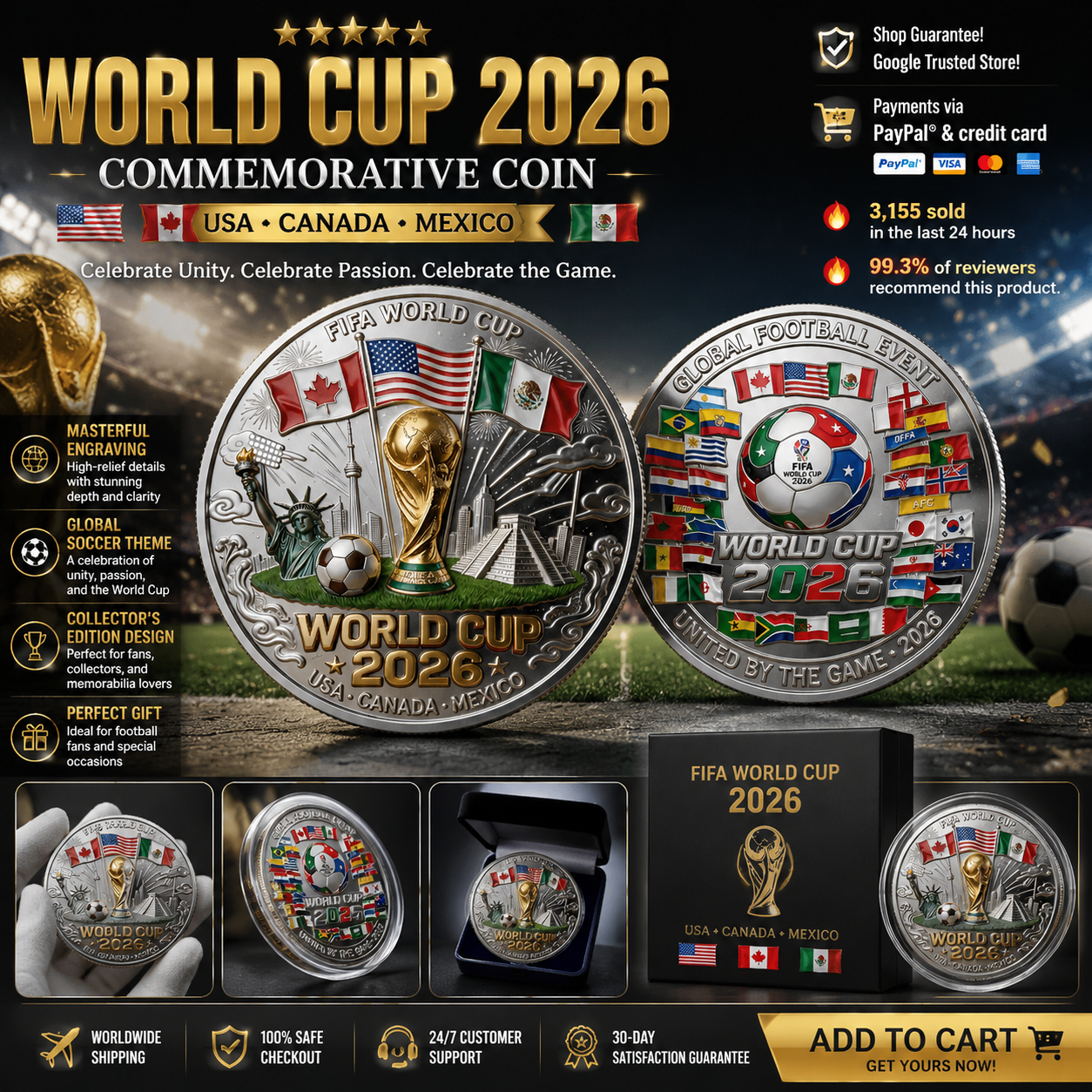 🏆 Flash Sale: 60% OFF ⚽ World Cup 2026 Commemorative Coin