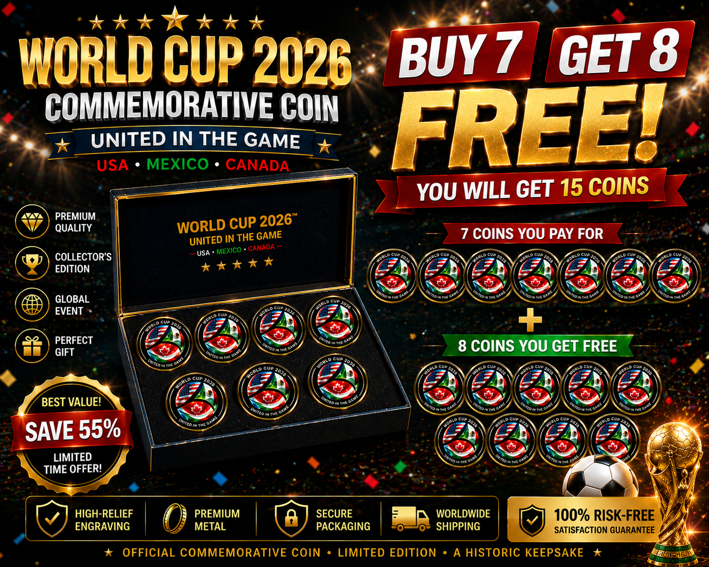 ⚽ World Cup 2026 “United In The Game” Commemorative Coin