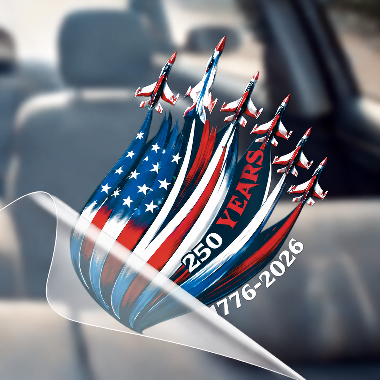 🔥 LIMITED TIME OFFER – America 250th Anniversary Patriotic UV DTF 3D Car Decal (1776–2026)