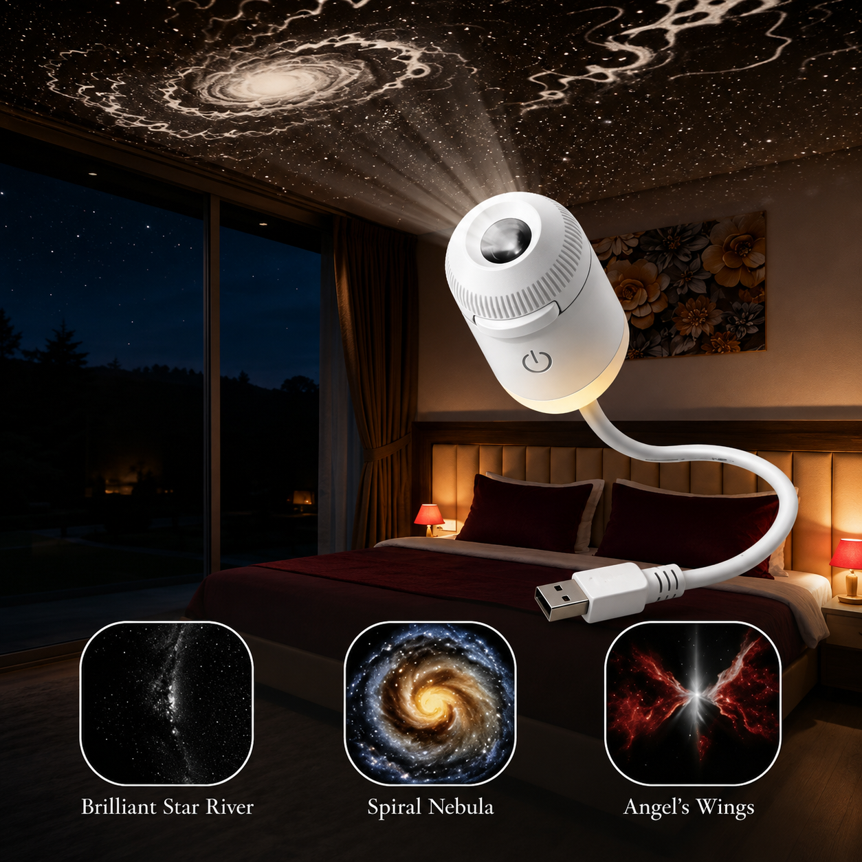 🔥LAST DAY 50% OFF - 🌌🌠HD Smart Dynamic 5D Holographic Night Light Projector