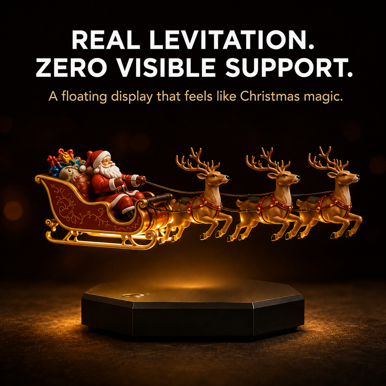 3 steps to set up floating Santa sleigh