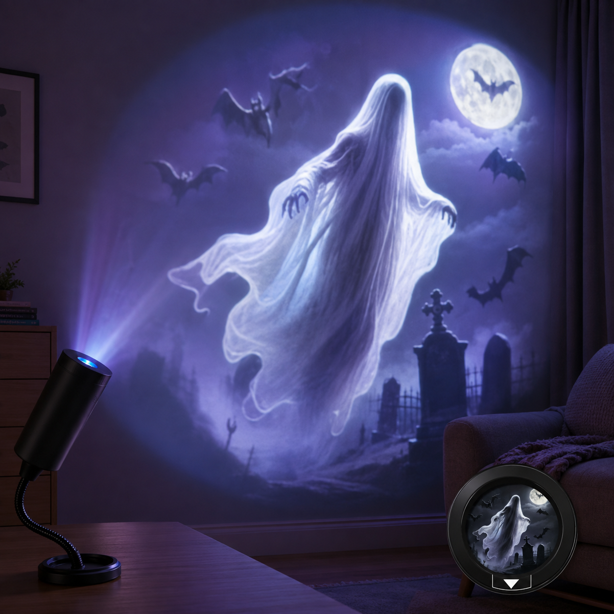 Halloween Projection Lens Set – 6 Spooky Scenes