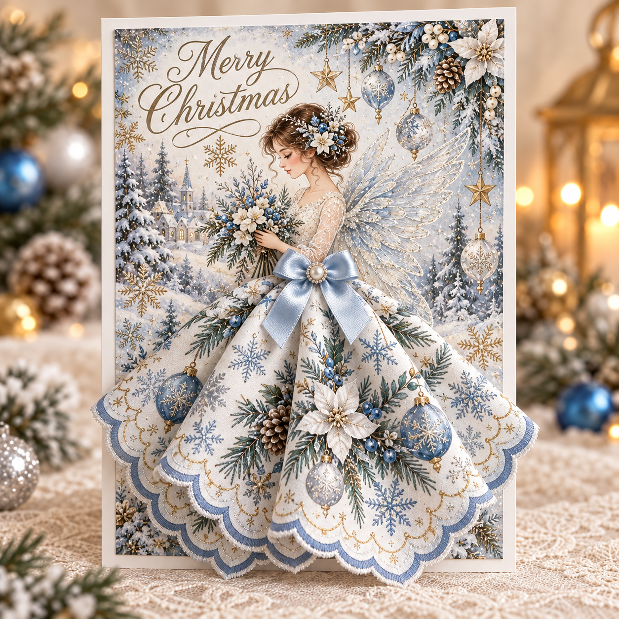 🎄👼✨ Heavenly Angel 3D Christmas Greeting Card – A Beautiful Symbol of Love, Peace, Faith & Christmas Blessings 💖