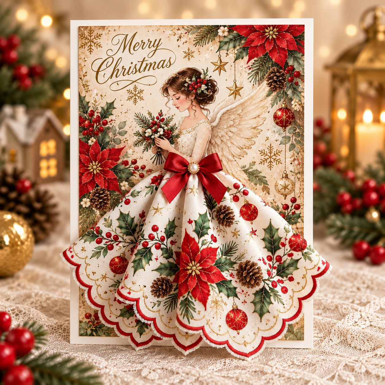 🎄👼✨ Heavenly Angel 3D Christmas Greeting Card – A Beautiful Symbol of Love, Peace, Faith & Christmas Blessings 💖
