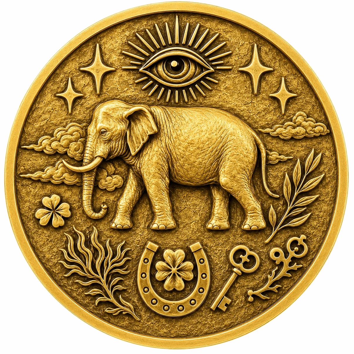 3D Lucky Elephant & 777 Fortune Coin – Align With Luck, Find Your Destiny 🍀
