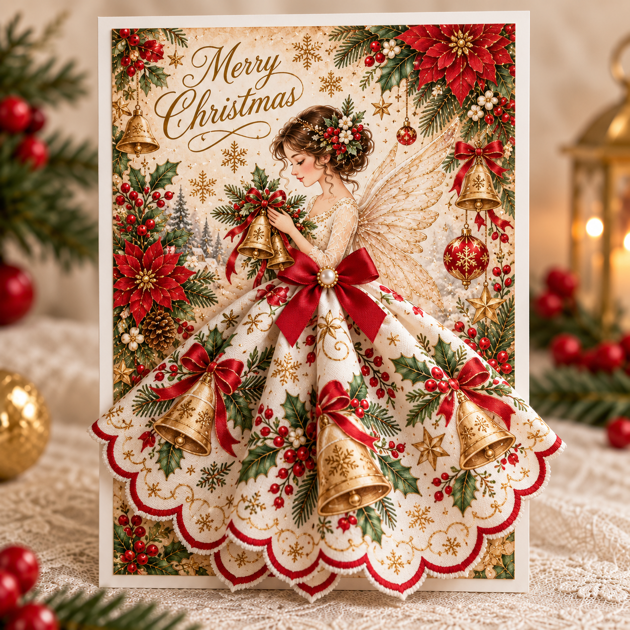 🎄👼✨ Heavenly Angel 3D Christmas Greeting Card – A Beautiful Symbol of Love, Peace, Faith & Christmas Blessings 💖