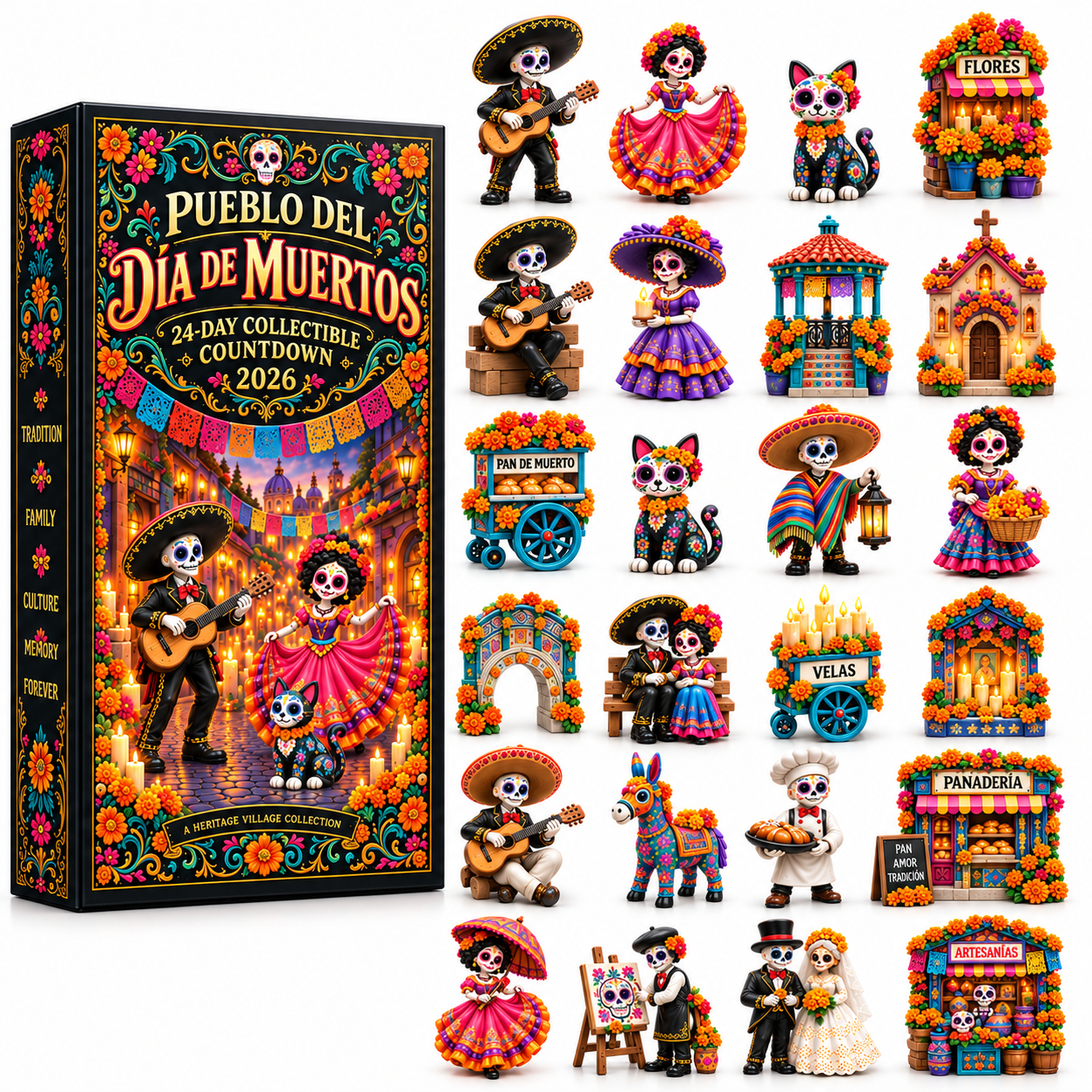 💀 Día de Muertos 2026 – 24-Day Miniature Countdown 🌼