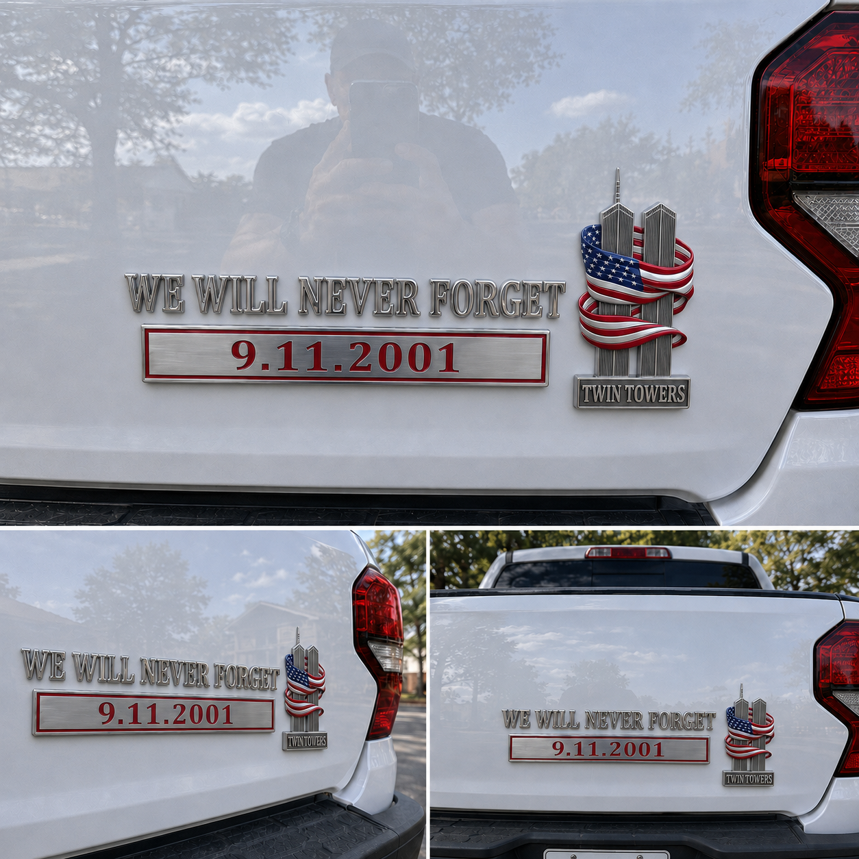 We Will Never Forget – 9.11.2001 Memorial Car Emblem