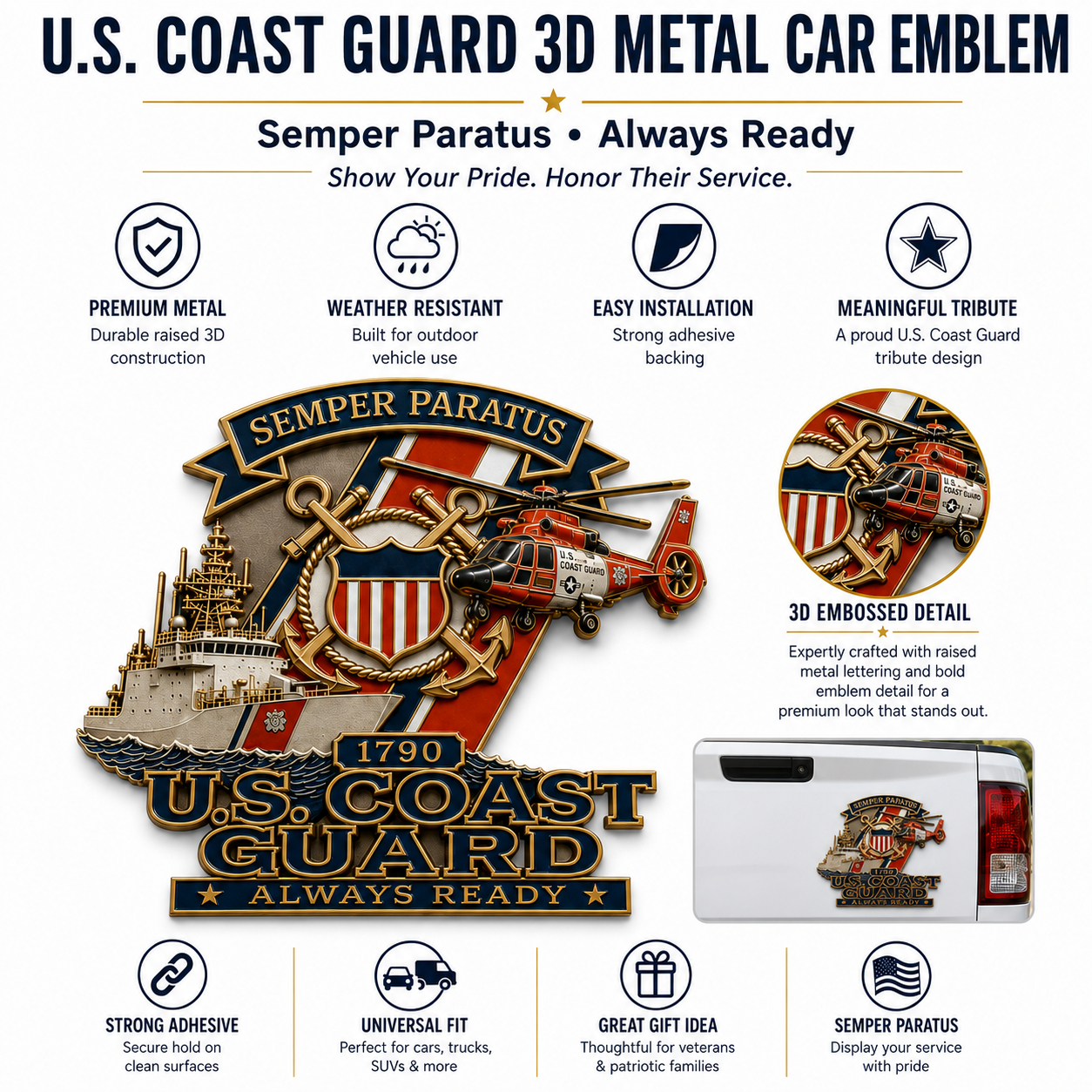 Last Day Promo: 49% OFF -🎖️U.S. Military Veteran Car Emblem Metal Badge Collection