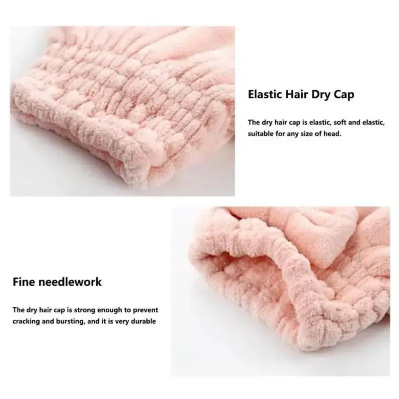 Women's 2-Piece/4-Piece Hair Care Set – Ultra-Absorbent Shower & Hair Drying Caps with Bow Design
