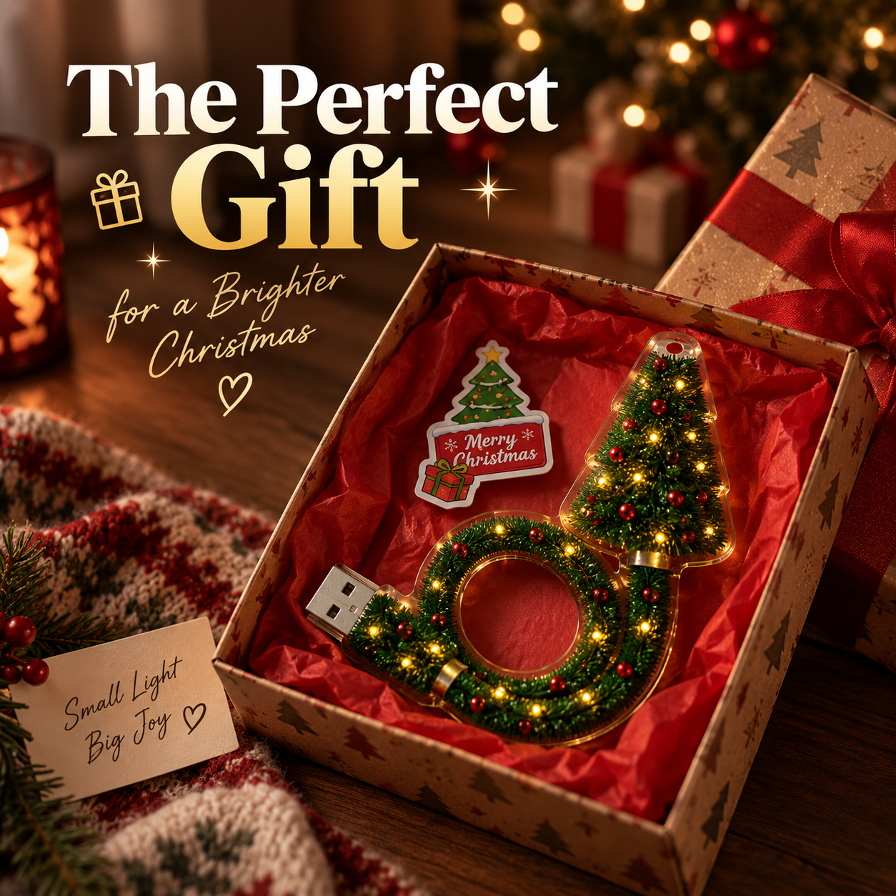 Christmas projector styled as a festive gift